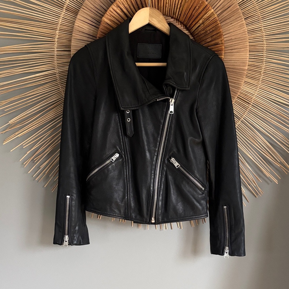 All saints leather jacket size 2 - Picture 2 of 6
